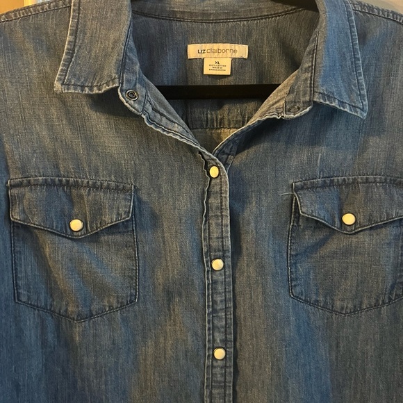 Liz Claiborne Classic Blue Denim Top - Picture 4 of 14